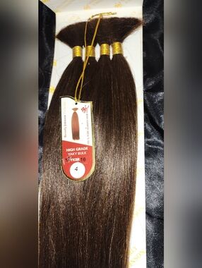 Human 100% Hair Braiding Beverly Johnson 18" Yaky Straight Bulk Color #4